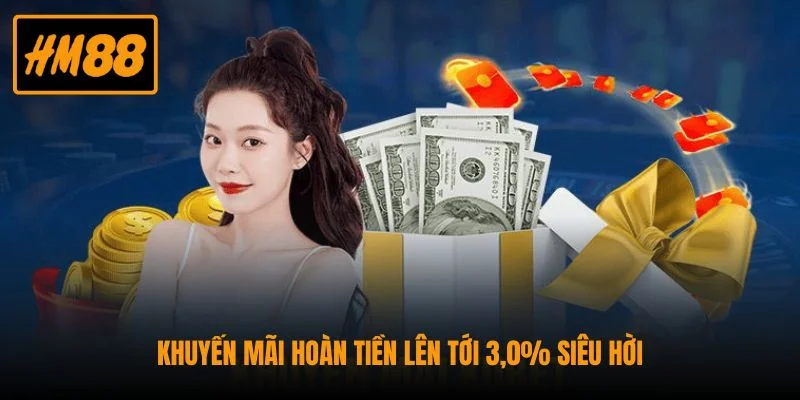 Khuyến Mãi HM88 - Top Sự Kiện Tặng Quà Giá Trị Siêu Khủng 3 Khuyến mãi hoàn tiền lên tới 3,0% siêu hời